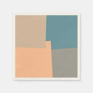 Moderne Retrofarben geometrisch Serviette