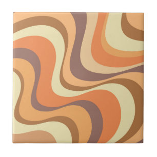 Moderne Retrowellen-Design in mehrfarbigen Farben Fliese