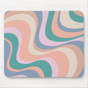 Moderne Retrowellen-Design in mehrfarbigen Farben Mousepad