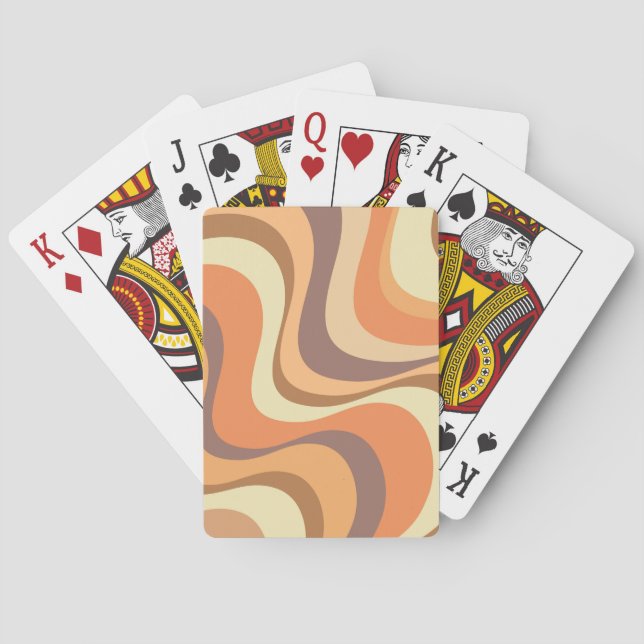 Moderne Retrowellen-Design in mehrfarbigen Farben Spielkarten (Rückseite)