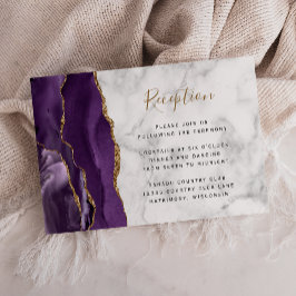 Moderne Rezeption für Hochzeiten mit Lila Gold Aga Begleitkarte