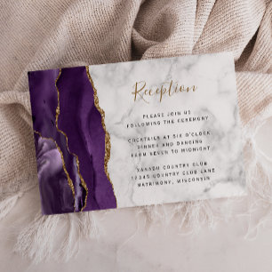 Moderne Rezeption für Hochzeiten mit Lila Gold Aga Begleitkarte