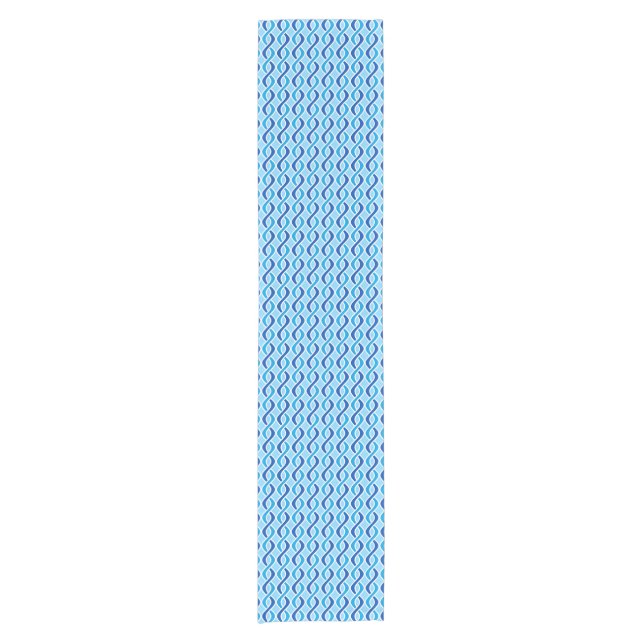 Moderne Ribbons, Kobalt & Himmelblau aus dem Mitte Kurzer Tischläufer (Vorderseite)