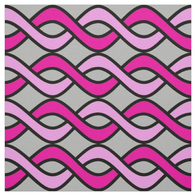 Moderne Ribbons, rosa und grau/grau/grau, Mitte de Stoff (Muster)