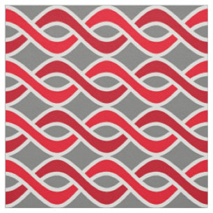 Moderne Ribbons, rot und grau/grau, Mitte des Jahr Stoff