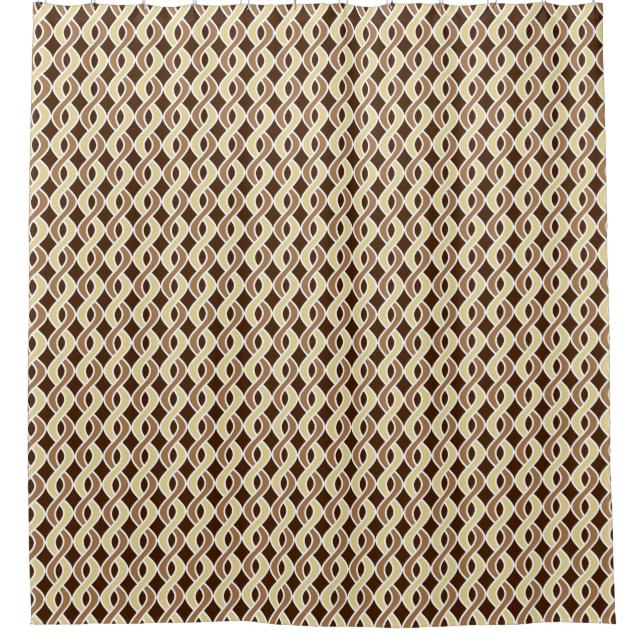 Moderne Ribbons, Taupe und Braun aus dem Mittelalt Duschvorhang (Vorderseite)