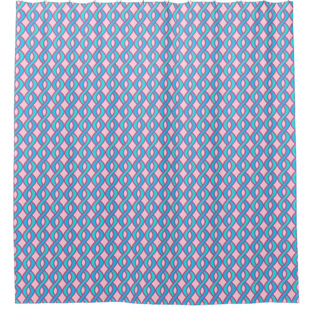 Moderne Ribbons, türkis und rosa aus dem Mittelalt Duschvorhang (Vorderseite)