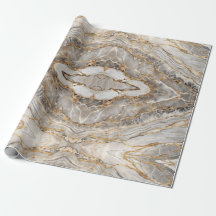 Moderne Rissige Gold Weiße Marmor