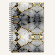 Moderne Rissige Gold Weiße und schwarze Marmor