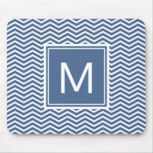Moderne Riverside Blue Chevrons und Monogram