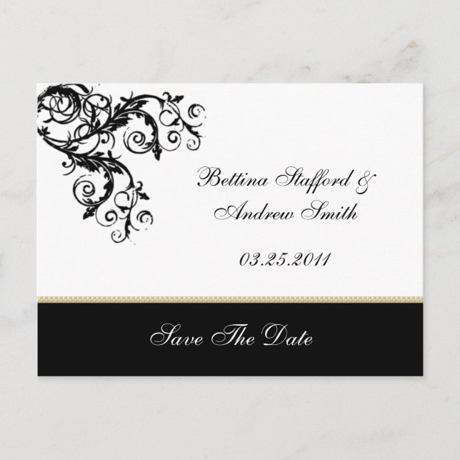 Moderne Rollen Save the Date Ankündigungspostkarte (Vorderseite)