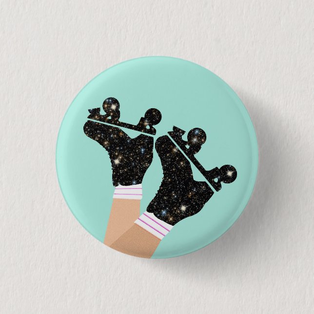 Moderne Roller Skate Roller Derby Mint Button (Vorderseite)