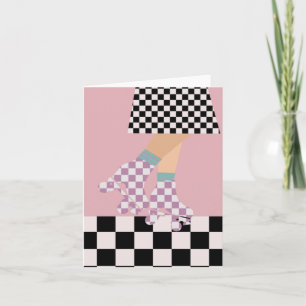 Moderne Roller Skaten Girl Art Karo Einladung