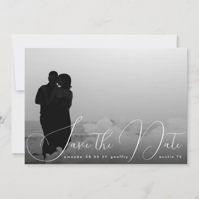 Moderne Romantik Drei Foto Save The Date (Vorderseite)