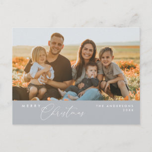 Moderne Romantik, frohe Weihnachten Familie Postca Postkarte