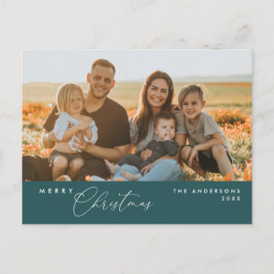 Moderne Romantik, frohe Weihnachten Familie Postca Postkarte