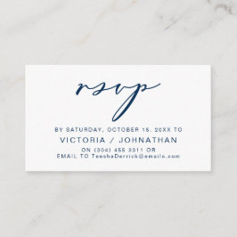 Moderne Romantik, Navy Blue, Wedding RSVP Begleitkarte
