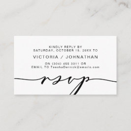 Moderne Romantik, schwarze Schrift, Hochzeitsszena Begleitkarte
