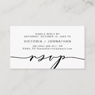 Moderne Romantik, schwarze Schrift, Hochzeitsszena Begleitkarte