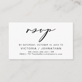 Moderne Romantik, schwarze Schrift, Hochzeitsszena Begleitkarte