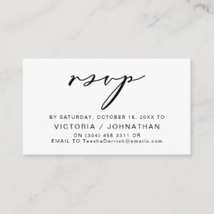 Moderne Romantik, schwarze Schrift, Hochzeitsszena Begleitkarte