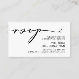 Moderne Romantik, schwarze Schrift, Hochzeitsszena Begleitkarte