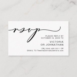 Moderne Romantik, schwarze Schrift, Hochzeitsszena Begleitkarte