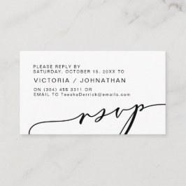 Moderne Romantik, schwarze Schrift, Hochzeitsszena Begleitkarte