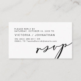 Moderne Romantik, schwarze Schrift, Hochzeitsszena Begleitkarte