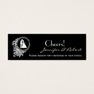 moderne romantische Couple Wedding Drinks Tickets