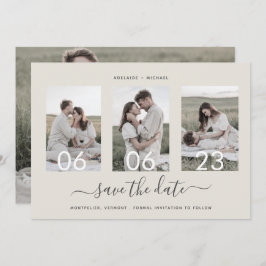 Moderne Romantische Drehbuch-Collage Save The Date