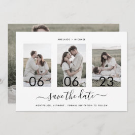 Moderne Romantische Drehbuch-Collage Save The Date