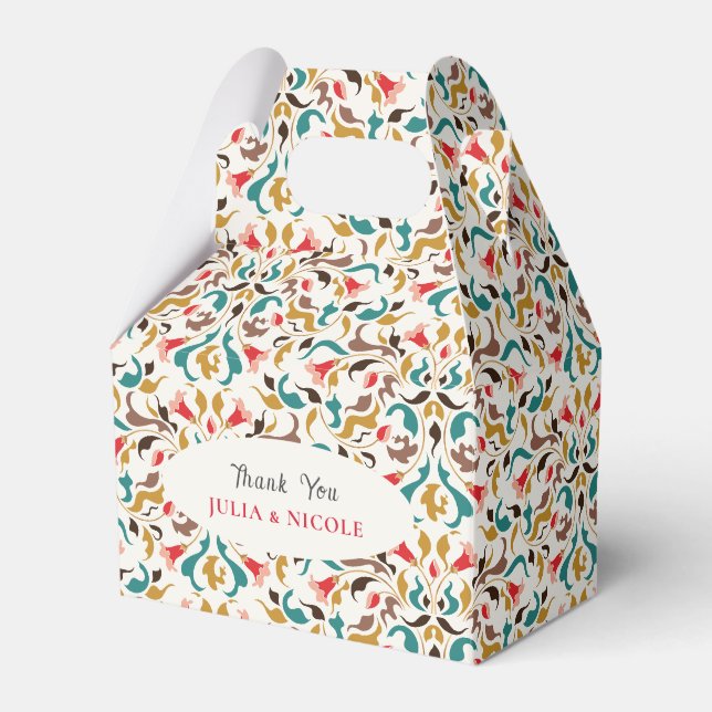 Moderne romantische Elegante Blumenzeremonie Geschenkschachtel (Vorderseite)