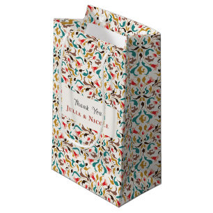 Moderne Romantische Elegante Florale Hochzeitskrän Kleine Geschenktüte