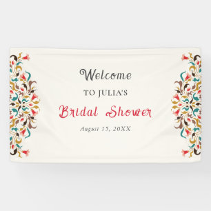 Moderne Romantische Elegante Florale Hochzeitskron Banner