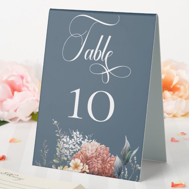 Moderne romantische Hochzeit am Blauen Garten Tischaufsteller (In Situ (Hochzeit))