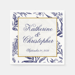 Moderne romantische Hochzeit der Navy Blue Gold Bo Serviette