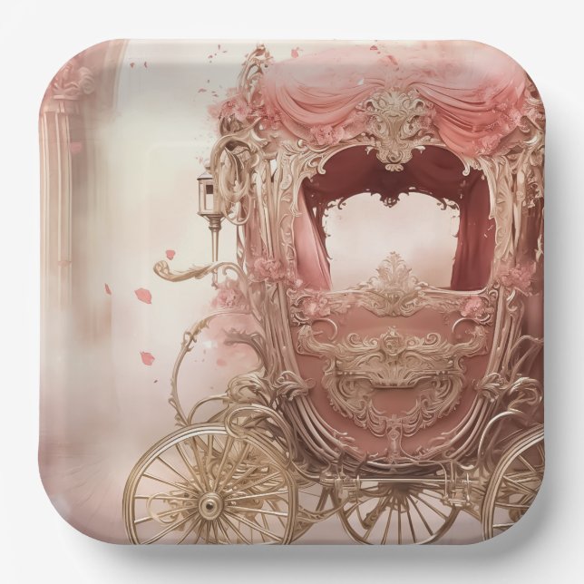 Moderne romantische Hochzeit Pappteller (Vorderseite)