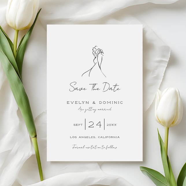 Moderne romantische Hochzeit von Braut und Bräutig Save The Date (Von Creator hochgeladen)
