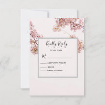 Moderne romantische Hochzeitskarte RVSP
