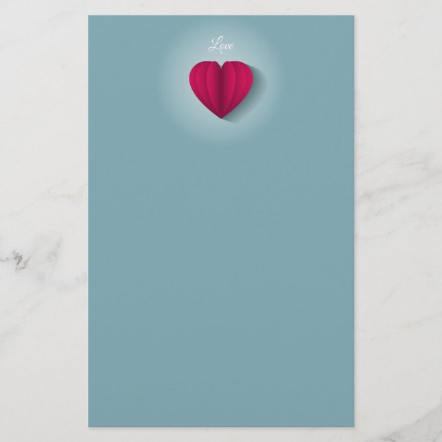 Moderne Romantische Liebe Briefpapier (Vorderseite)