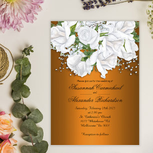 Moderne romantische Mandarine Hochzeit Einladung