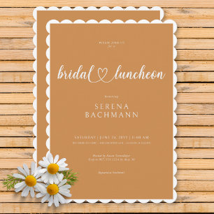 Moderne romantische Minimal Rust Bridal Luncheon Einladung