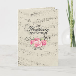Moderne romantische Musicnotes Musik-Hochzeit Einladung