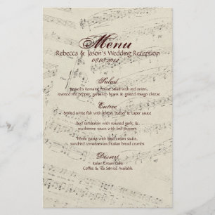 Moderne Romantische Musiknoten Hochzeit