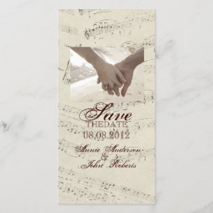 Moderne romantische Musiknoten-Musik-Hochzeit Save The Date