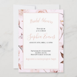 Moderne romantische Rose und florales Brautparty Einladung