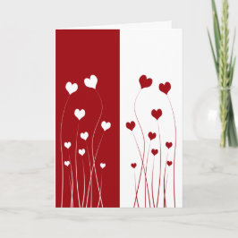 Moderne Romantische Rot-Weiß-Liebe Herzkarte Karte