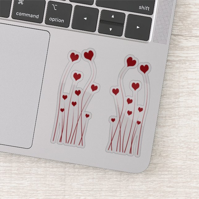 Moderne Romantische Rote Liebe Herz Aufkleber (Detail)