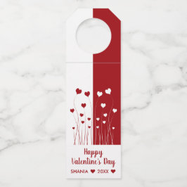 Moderne Romantische Rote Weiße Liebe Herz Flaschenanhänger